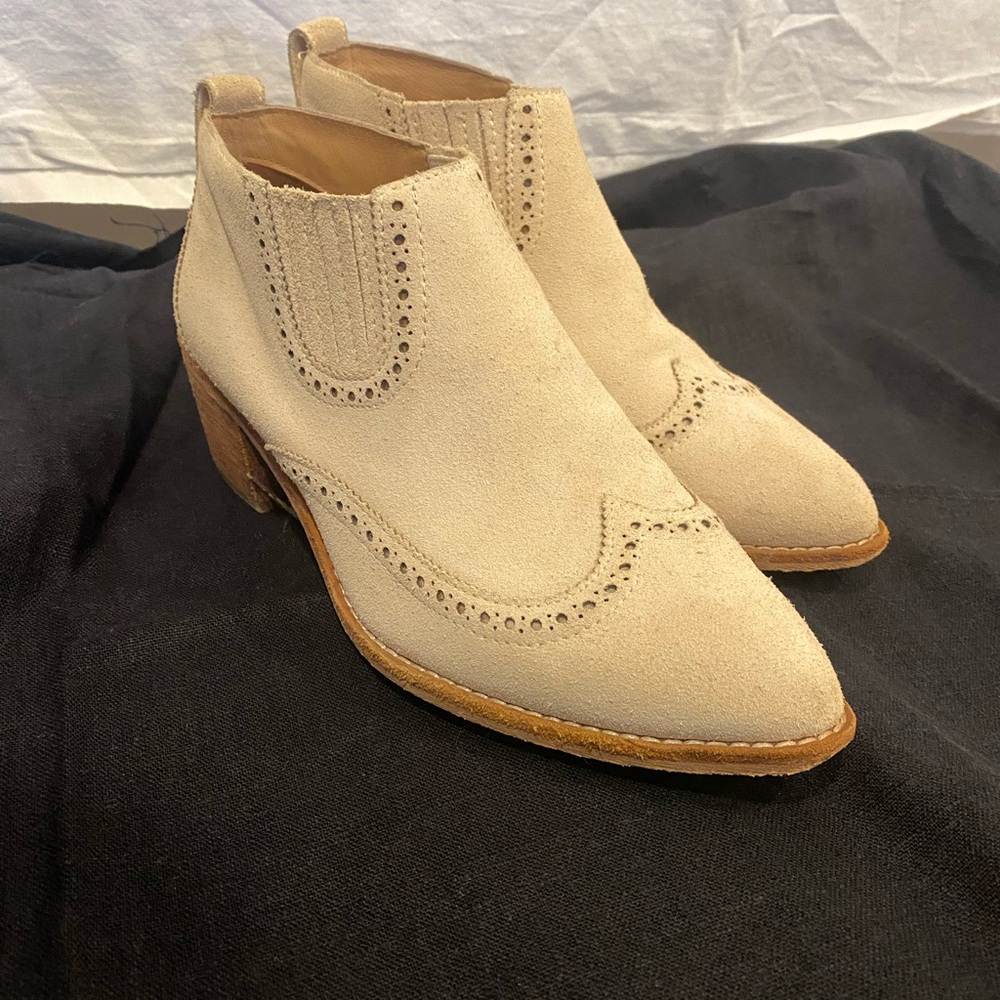 Elegant Cream Ankle Boots